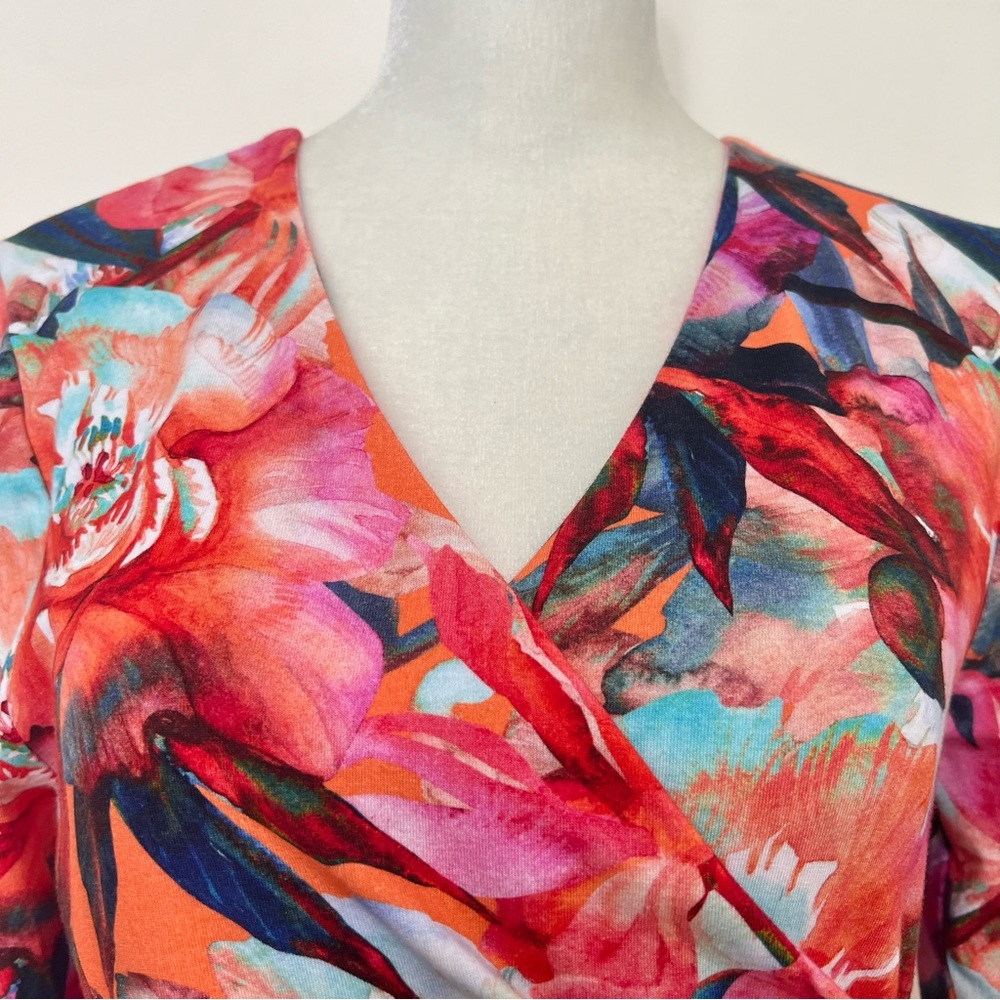 Soft Surroundings LeJardin Wrap Maxi Dress Resortwear Colorful